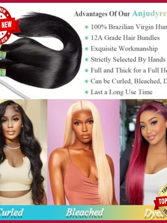 32 Inch Straight Human Hair Extensions 3 Bundles 100% Unprocessed main image 6